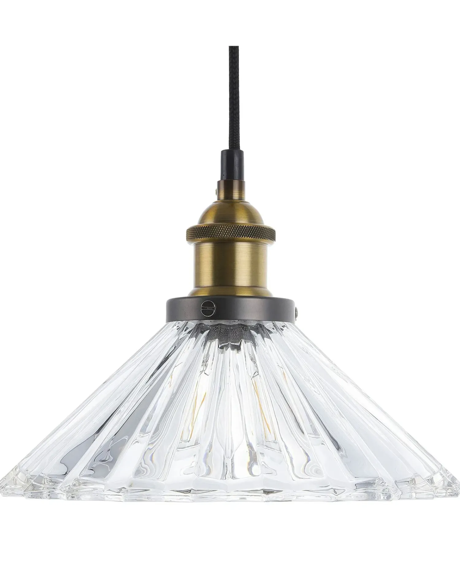 Best Beliani Lampadario COLORADO Vetro Trasparente Oro Trasparente