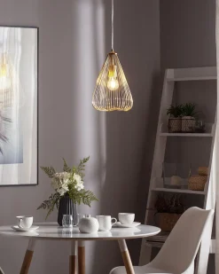 Discount Beliani Lampadario CONCA Metallo Oro