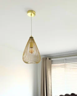 Discount Beliani Lampadario CONCA Metallo Oro