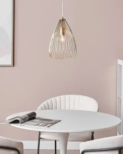Discount Beliani Lampadario CONCA Metallo Oro
