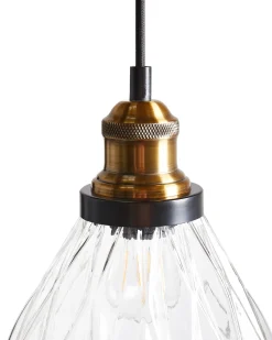 Best Beliani Lampadario COOSA Vetro Trasparente Nero Trasparente