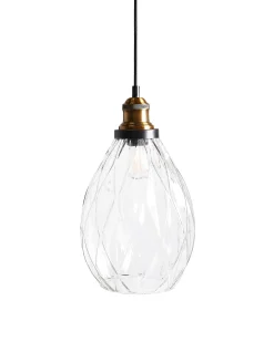 Best Beliani Lampadario COOSA Vetro Trasparente Nero Trasparente