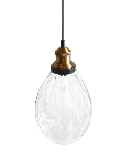 Best Beliani Lampadario COOSA Vetro Trasparente Nero Trasparente