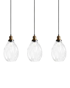 Sale Beliani Lampadario COOSA Vetro Trasparente Nero Trasparente