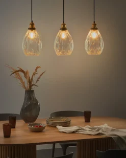 Sale Beliani Lampadario COOSA Vetro Trasparente Nero Trasparente