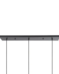 Sale Beliani Lampadario COOSA Vetro Trasparente Nero Trasparente