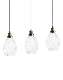 Sale Beliani Lampadario COOSA Vetro Trasparente Nero Trasparente