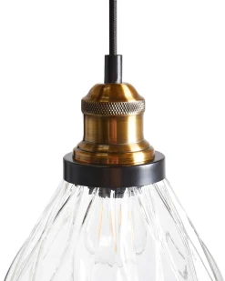 Sale Beliani Lampadario COOSA Vetro Trasparente Nero Trasparente