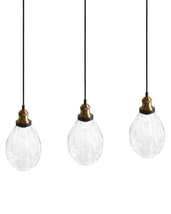 Sale Beliani Lampadario COOSA Vetro Trasparente Nero Trasparente