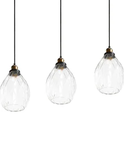 Sale Beliani Lampadario COOSA Vetro Trasparente Nero Trasparente