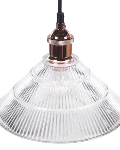 Sale Beliani Lampadario CURONE Vetro Rame Rame Trasparente