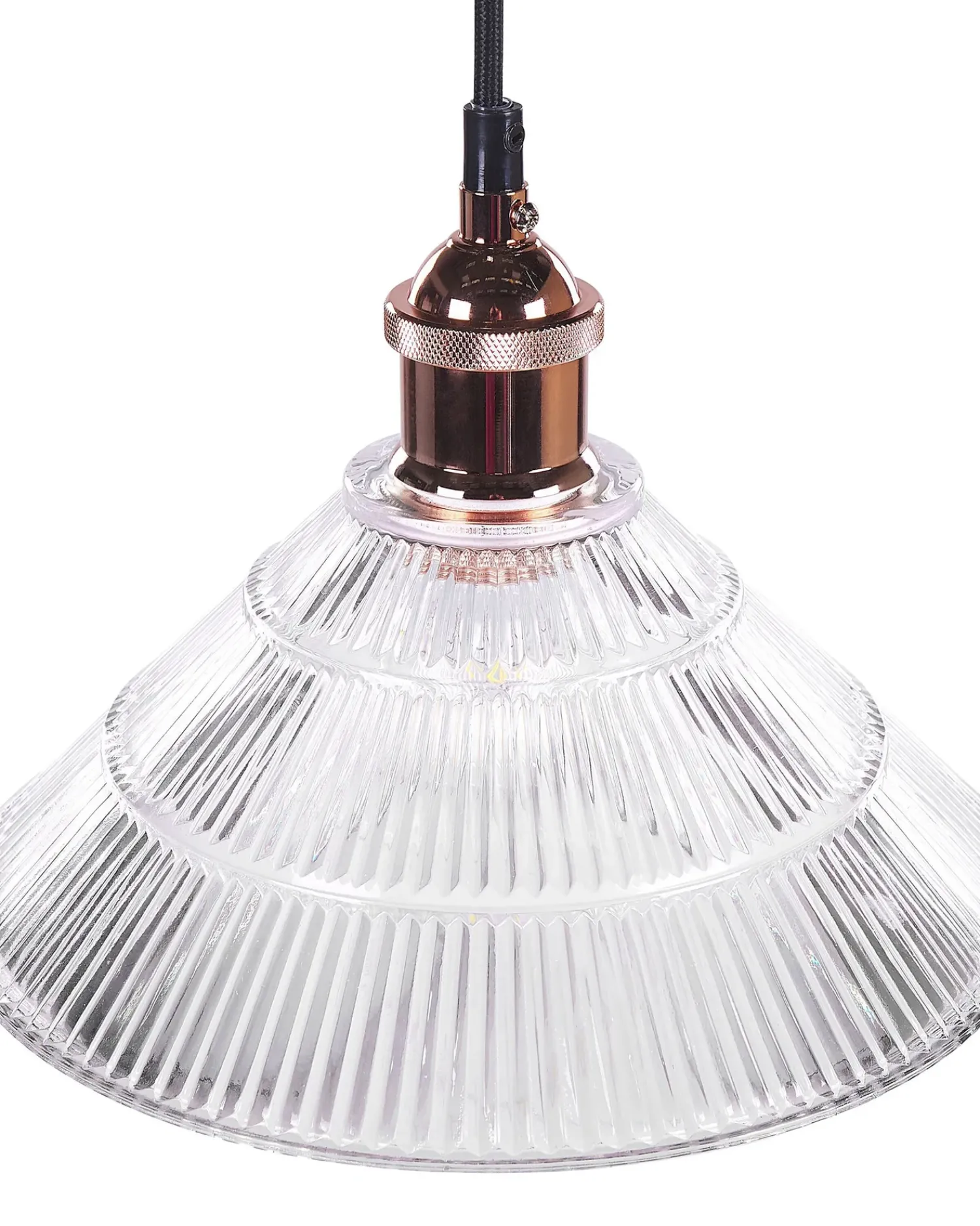 Sale Beliani Lampadario CURONE Vetro Rame Rame Trasparente
