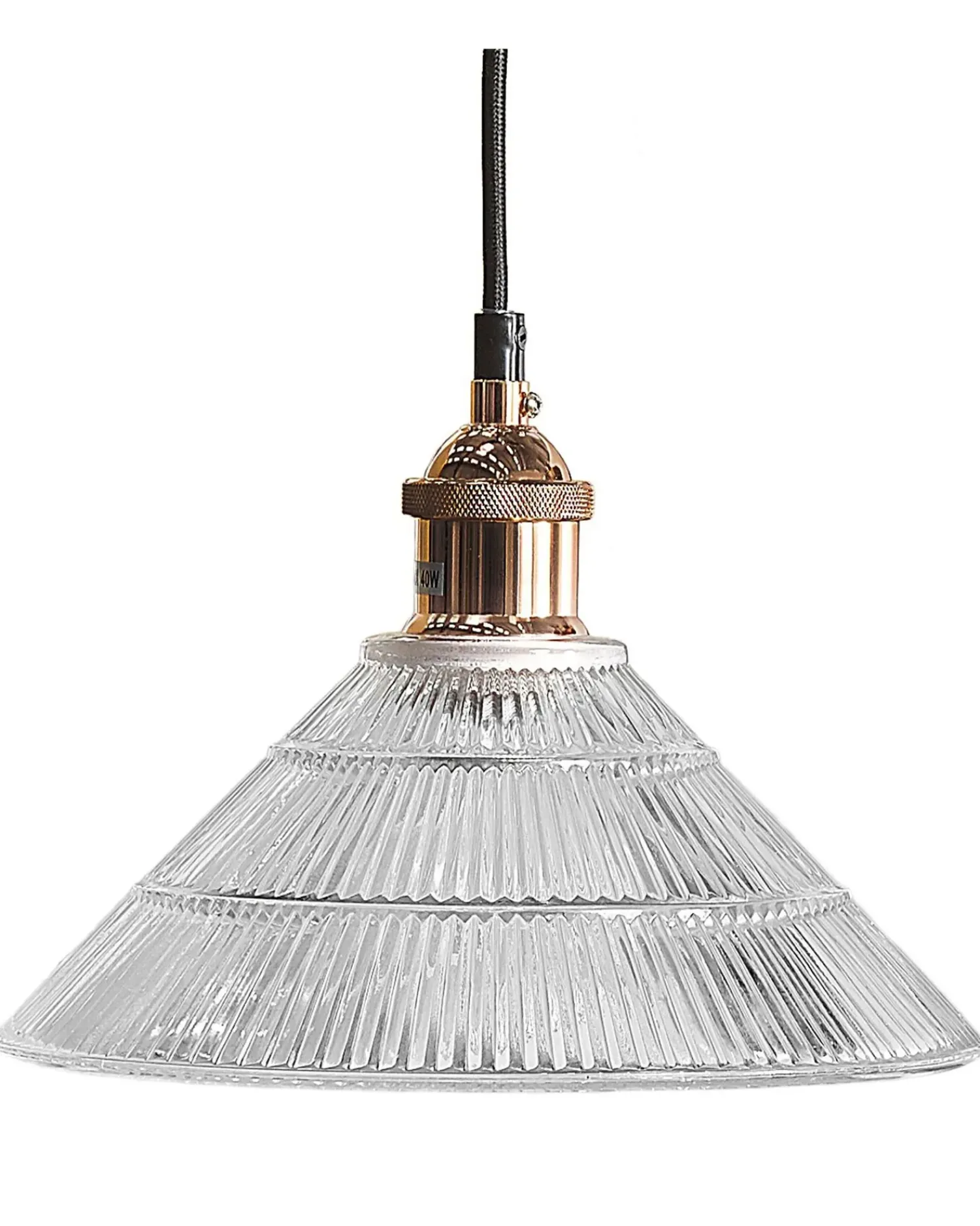 Sale Beliani Lampadario CURONE Vetro Rame Rame Trasparente