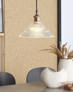 Sale Beliani Lampadario CURONE Vetro Rame Rame Trasparente