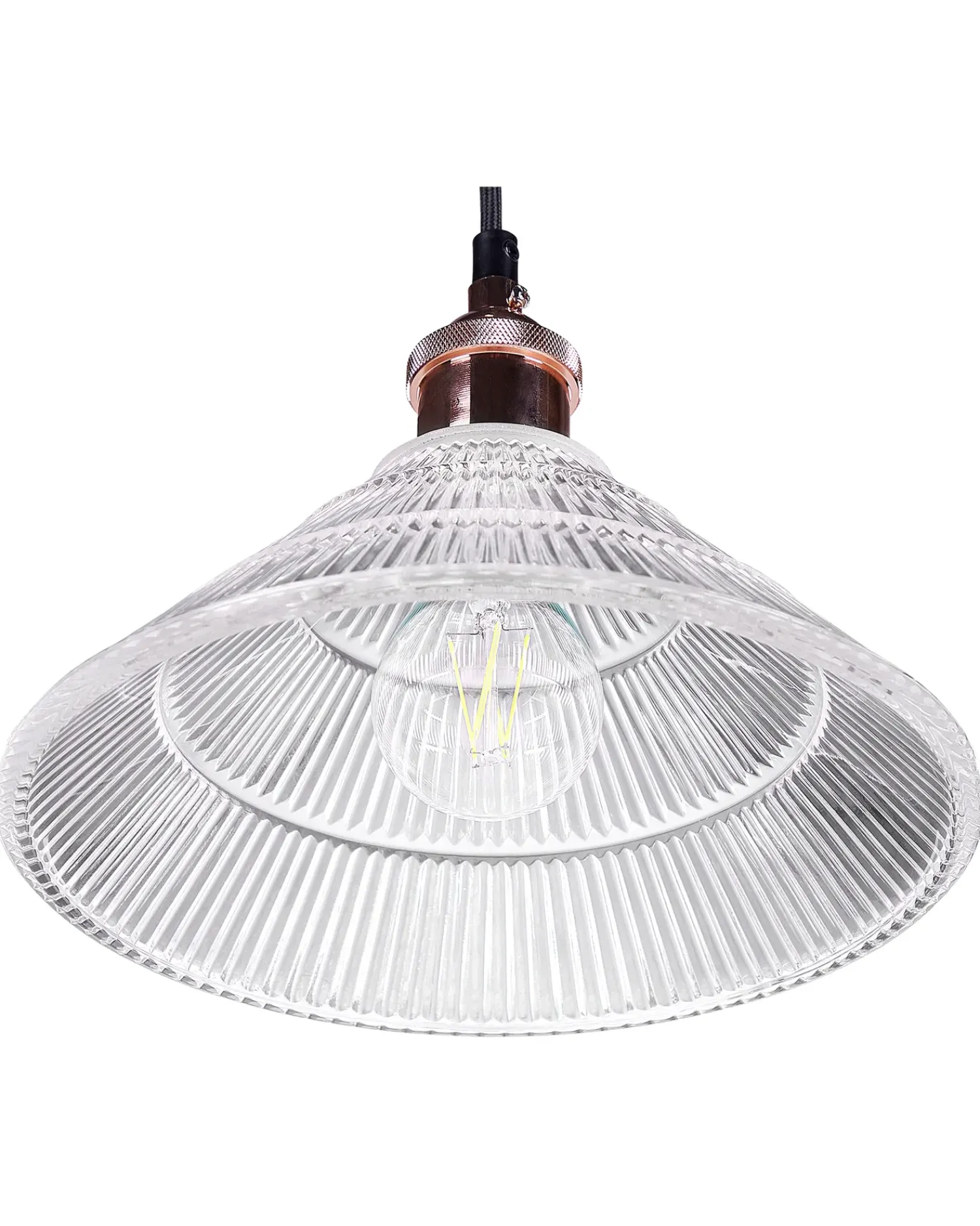 Sale Beliani Lampadario CURONE Vetro Rame Rame Trasparente