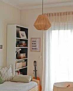 Hot Beliani Lampadario DAMIT Vimini Naturale Naturale Nero