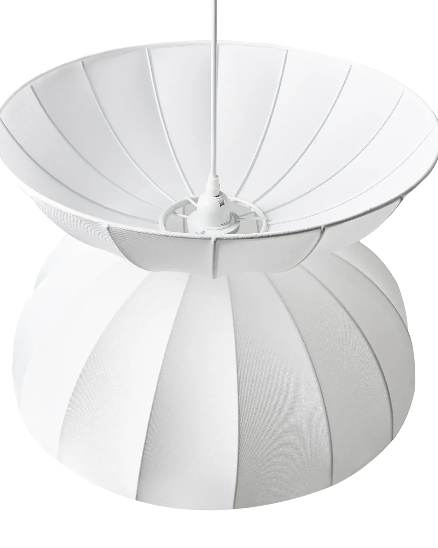Outlet Beliani Lampadario DEBONS Finta seta Bianco