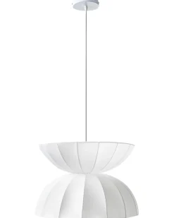 Outlet Beliani Lampadario DEBONS Finta seta Bianco