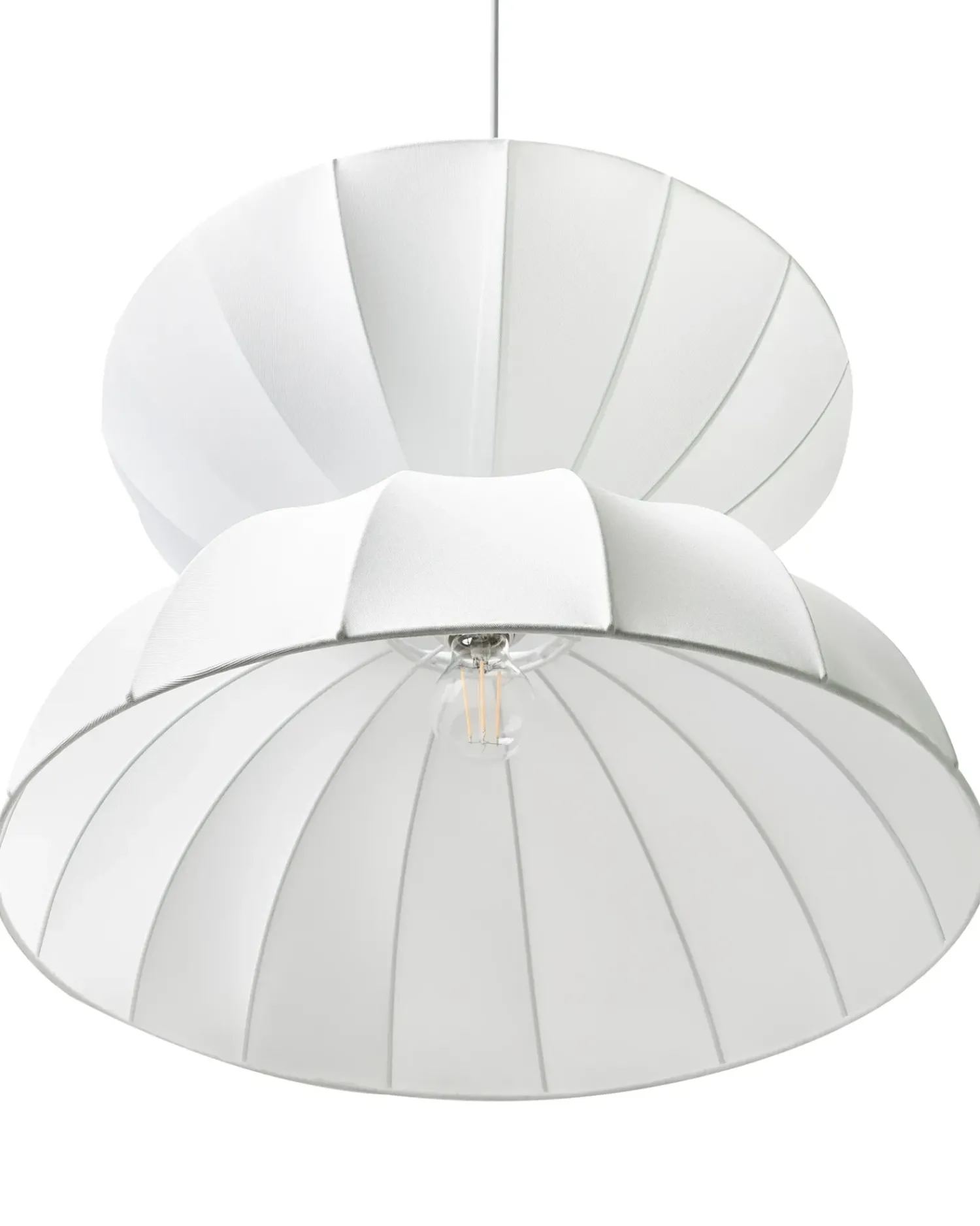 Outlet Beliani Lampadario DEBONS Finta seta Bianco