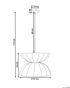 Outlet Beliani Lampadario DEBONS Finta seta Bianco