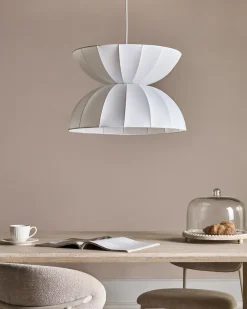Outlet Beliani Lampadario DEBONS Finta seta Bianco