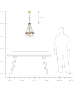 Discount Beliani Lampadario DIAMANTE Metallo Oro