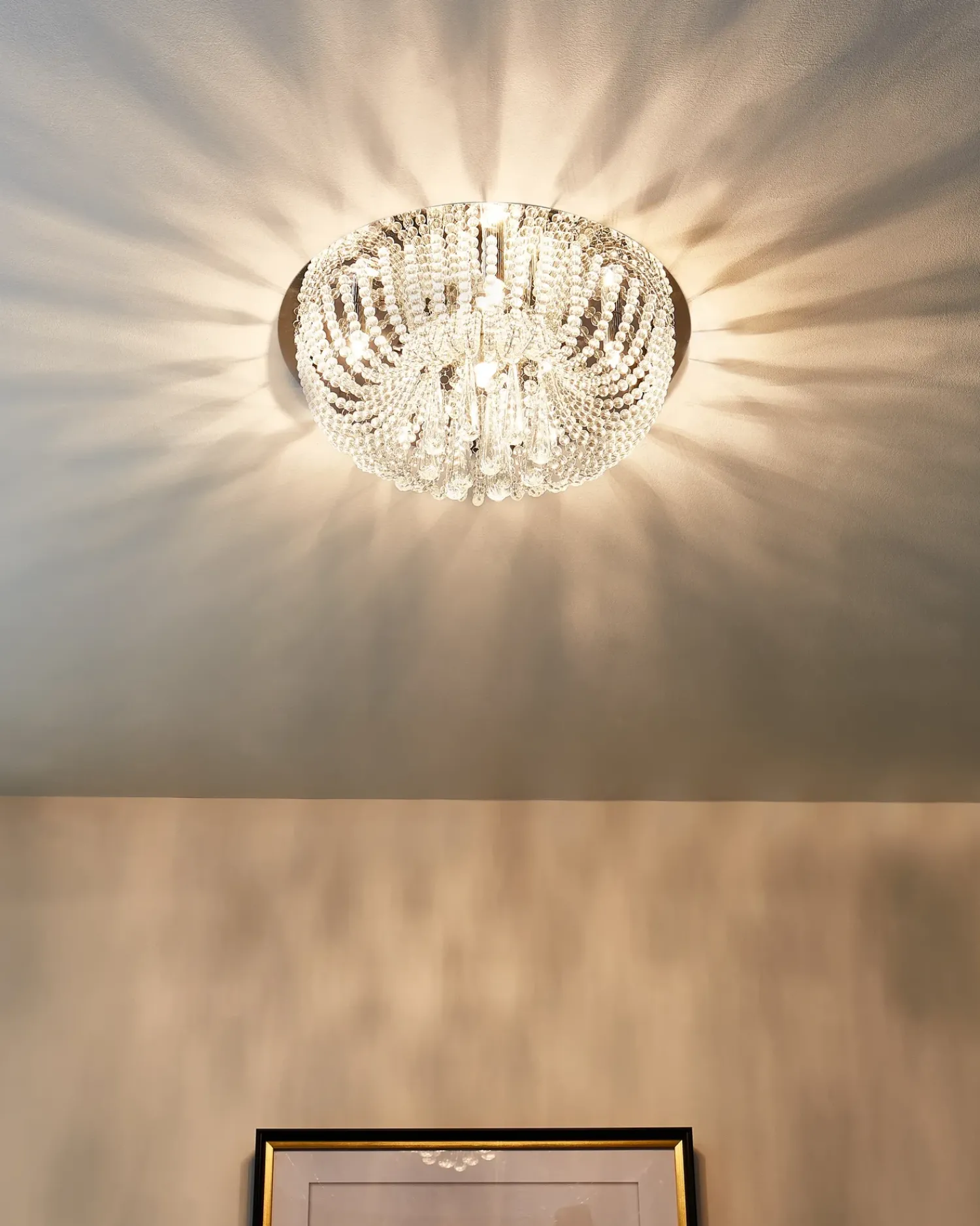Hot Beliani Lampadario DORNAS Cristallo Argento