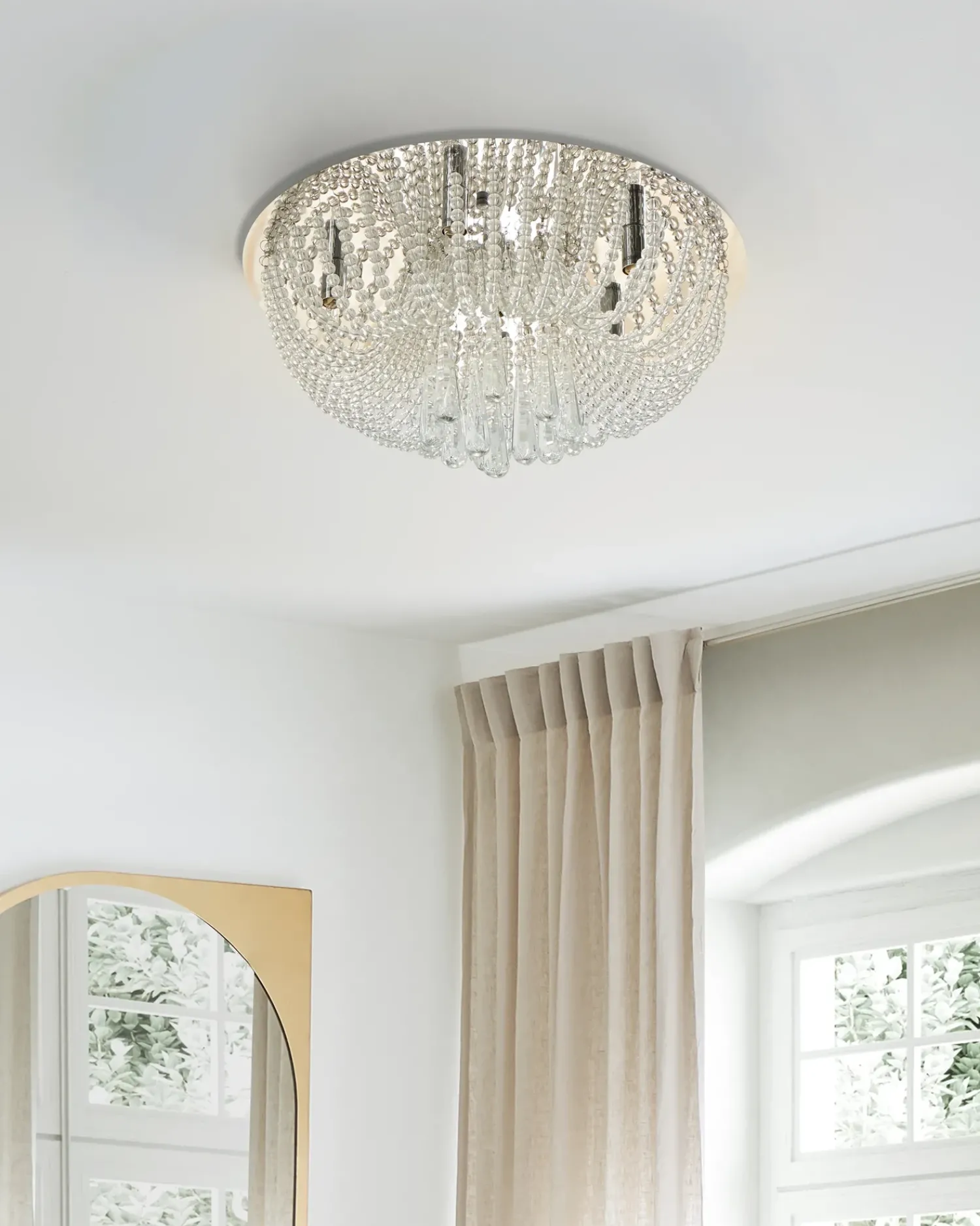 Hot Beliani Lampadario DORNAS Cristallo Argento