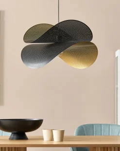 Clearance Beliani Lampadario DOYLES Metallo Oro Nero Oro