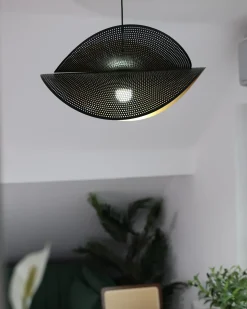 Clearance Beliani Lampadario DOYLES Metallo Oro Nero Oro