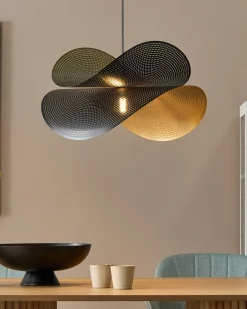 Clearance Beliani Lampadario DOYLES Metallo Oro Nero Oro