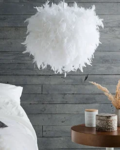 Outlet Beliani Lampadario DRAVA Piume Bianco