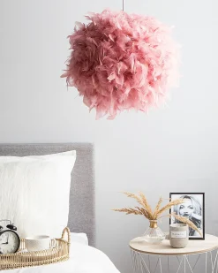 Best Beliani Lampadario DRAVA Piume Rosa