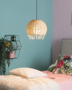 Online Beliani Lampadario DRINO Rattan Marrone chiaro Beige Naturale