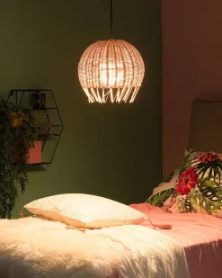 Online Beliani Lampadario DRINO Rattan Marrone chiaro Beige Naturale