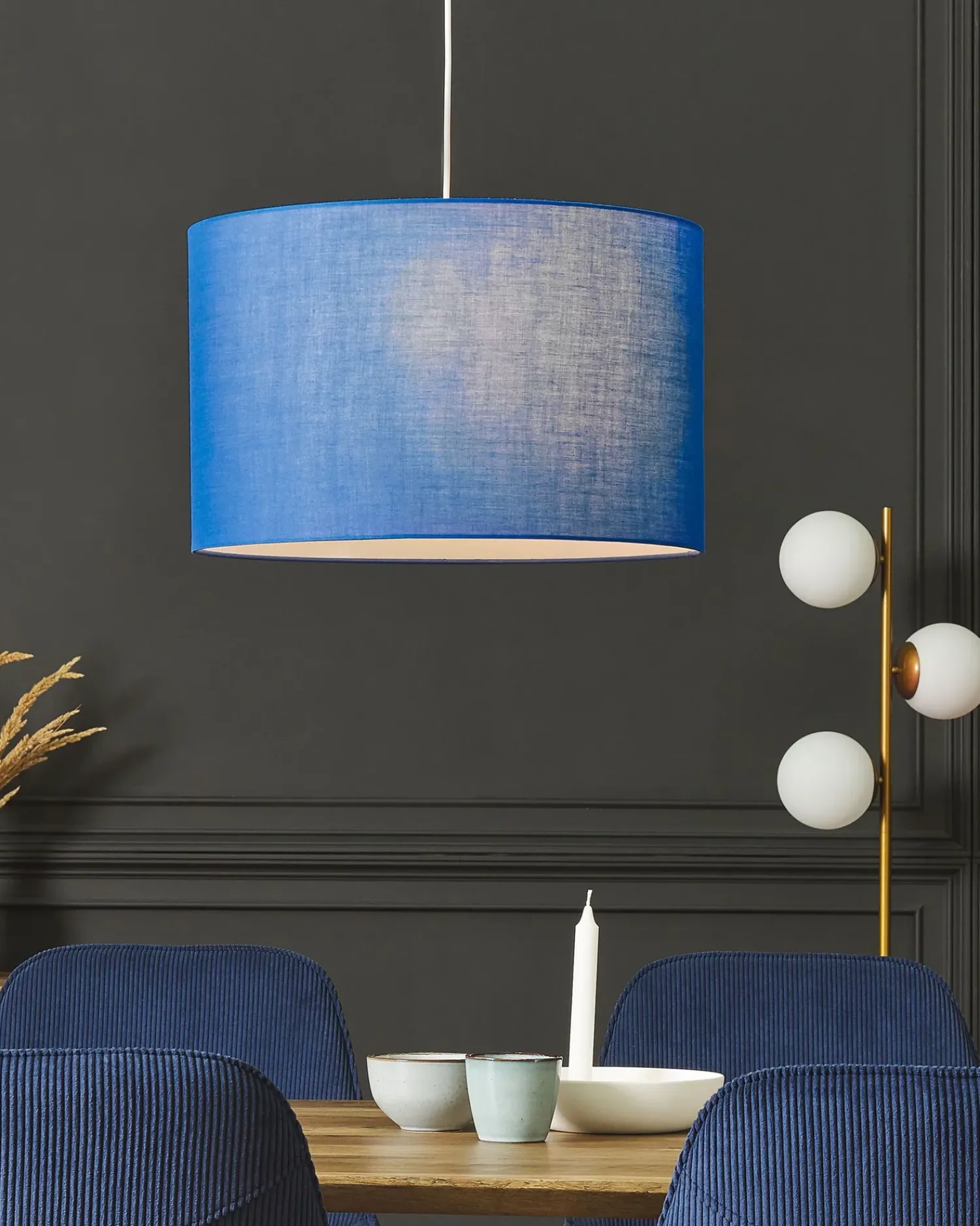 New Beliani Lampadario DULCE Blu Bianco Blu