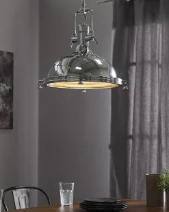 Beliani Lampadario EBRON Metallo Argento