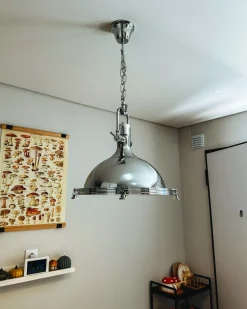 Beliani Lampadario EBRON Metallo Argento