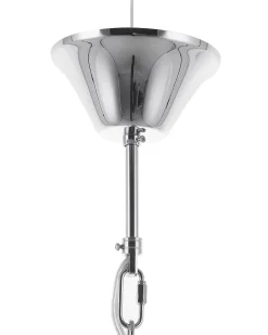 Sale Beliani Lampadario EBRON Vetro Bianco Argento Bianco