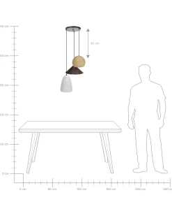 Hot Beliani Lampadario ENDRICK Vimini Naturale Bianco Marrone Bianco Naturale Marrone Nero