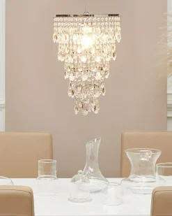 Best Beliani Lampadario ENTWASH Metallo Argento Trasparente Argento