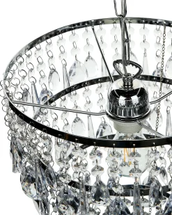 Best Beliani Lampadario ENTWASH Metallo Argento Trasparente Argento