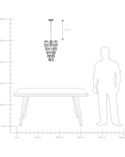 Best Beliani Lampadario ENTWASH Metallo Argento Trasparente Argento