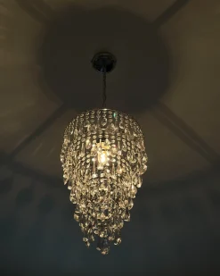 Best Beliani Lampadario ENTWASH Metallo Argento Trasparente Argento