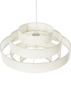 New Beliani Lampadario EREBATO Lino sporco Bianco