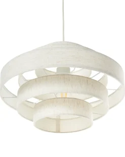 New Beliani Lampadario EREBATO Lino sporco Bianco