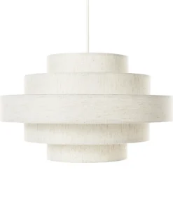 New Beliani Lampadario EREBATO Lino sporco Bianco