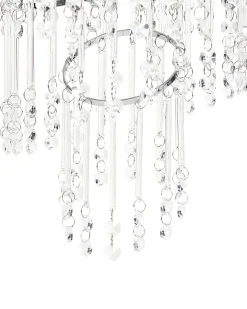 Outlet Beliani Lampadario ESMELLE L Cristallo Argento Argento Trasparente