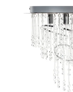 Outlet Beliani Lampadario ESMELLE L Cristallo Argento Argento Trasparente