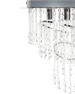 Online Beliani Lampadario ESMELLE S Cristallo Argento Argento Trasparente